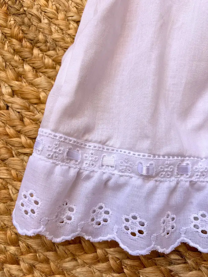 Blusa blanca con pasacintas blanco Algodón