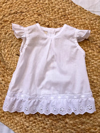 Blusa blanca con pasacintas blanco Algodón