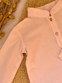Camisa de rayas rosas cuello mao - Colección Nenúfar