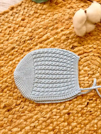 Capota de punto azul bebé - Colección Peonia | MICŪ baby