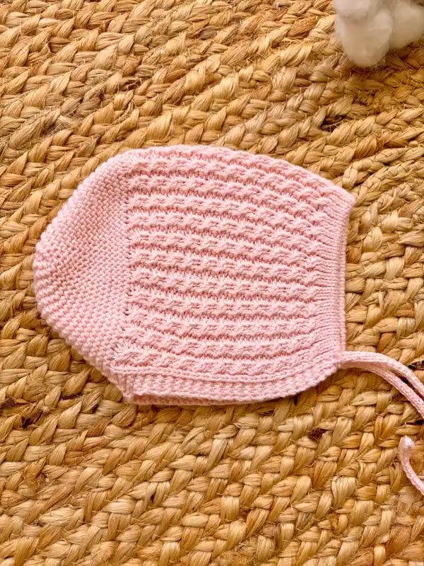 Capota de punto rosa bebé - Colección Alegría| MICŪ baby