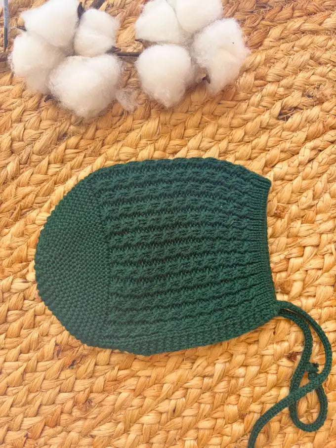 Capota de punto color verde botella - Colección Musgo | MICŪ baby