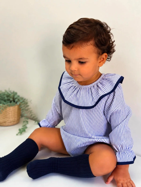 Pelele de rayas azules Coleccion Nenúfar | MICŪ baby