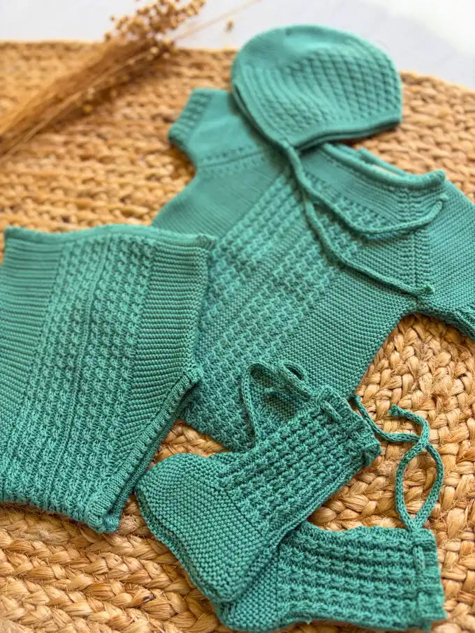 Conjunto de punto verde agua Salvia