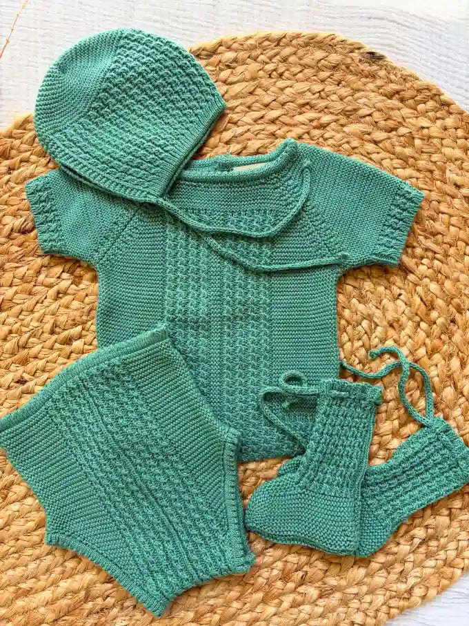 Conjunto de punto verde agua Salvia