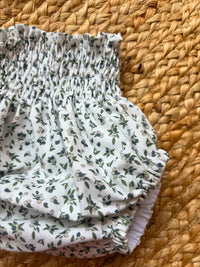  Cubrepañal blanco con flores verdes Colección Olivo | MICŪ baby