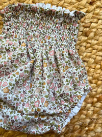 Cubrepañal bebé con flores rosas y marrones Colección Brezo | MICŪ baby