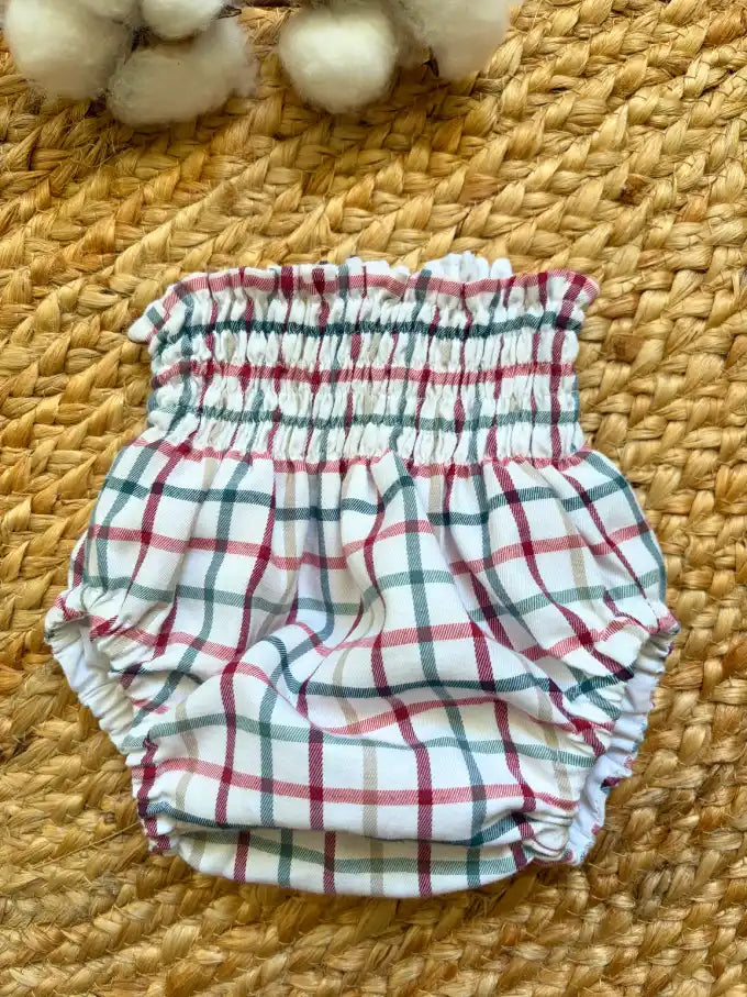 Cubrepañal de cuadros multicolor con fondo blanco Colección Almendro| MICŪ baby