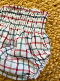Cubrepañal de cuadros multicolor con fondo blanco Colección Almendro| MICŪ baby