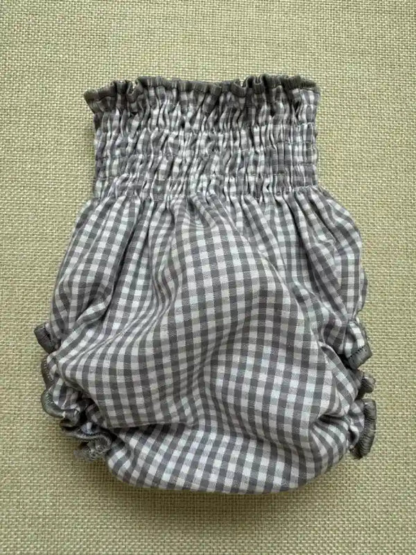 Cubrepañal de Vichy Gris y Blanco - Dalia