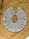 Cuello con estampado de flores azul y rosa Verbena