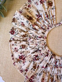 Cuello crema con flores burdeos 2-4 años - Colección Mimosa