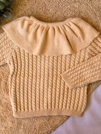 Jersey/Chaqueta con volante de punto crema - Colección Camomila
