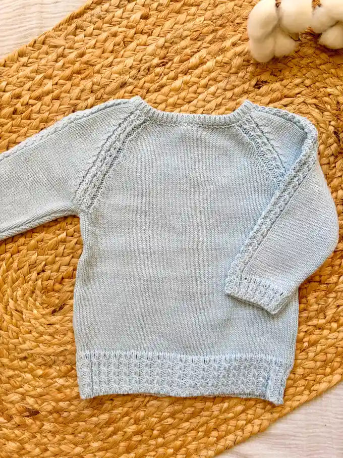Jersey/Chaqueta de punto azul bebé - Colección Peonia | MICŪ baby