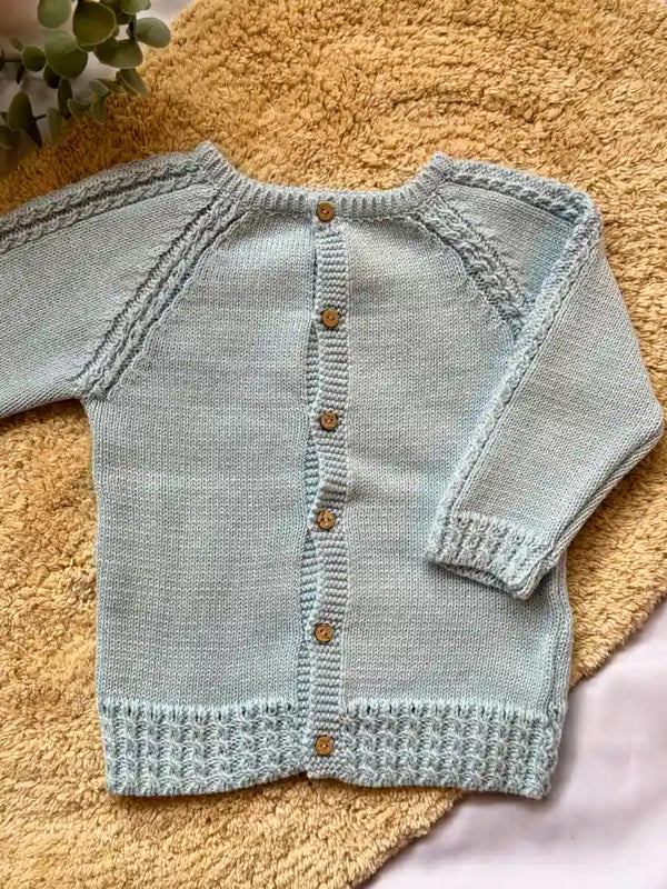 Jersey/Chaqueta de punto azul bebé - Colección Peonia