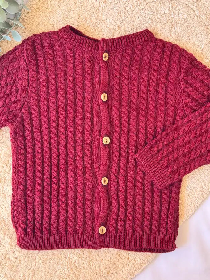 Jersey/Chaqueta de punto burdeos - Colección Azalea