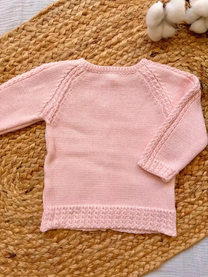 Jersey/Chaqueta de punto rosa bebé - Colección Alegría | MICŪ baby