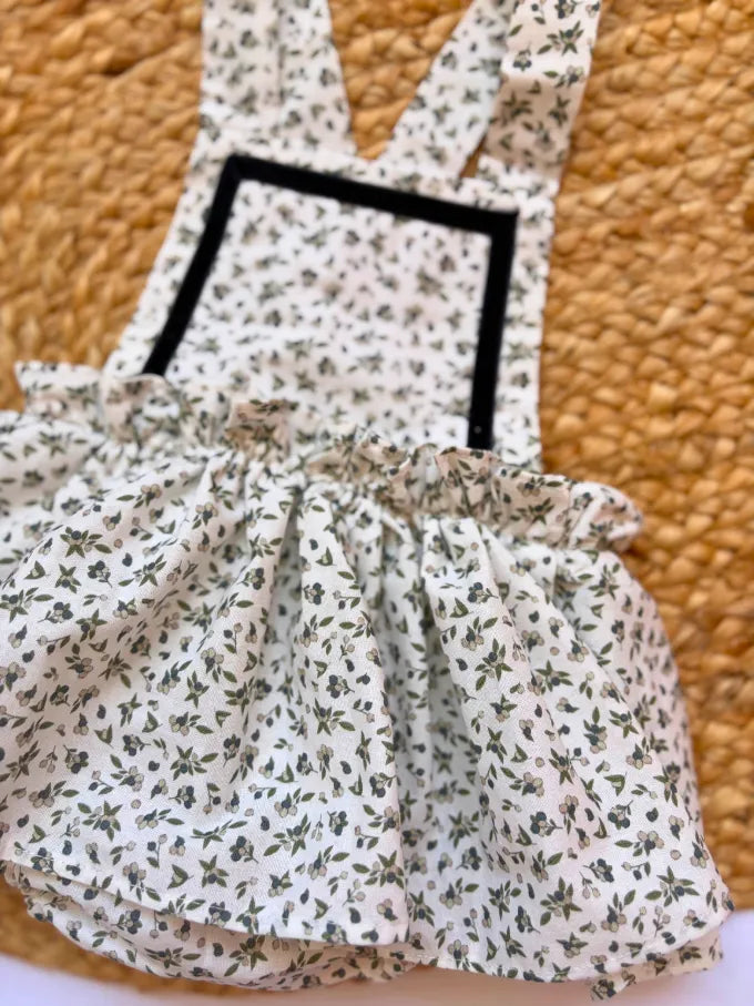 Jesusito manga larga blanco con flores verdes Colección Olivo | MICŪ baby