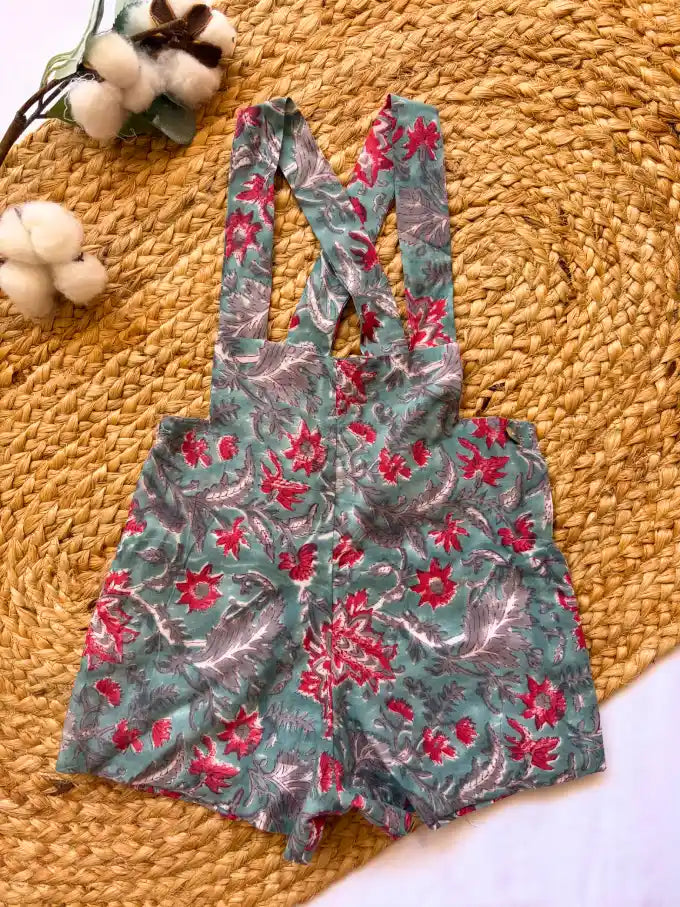 Pantalón con tirantes algodón estampado floral Colección Buganvilla | MICŪ baby
