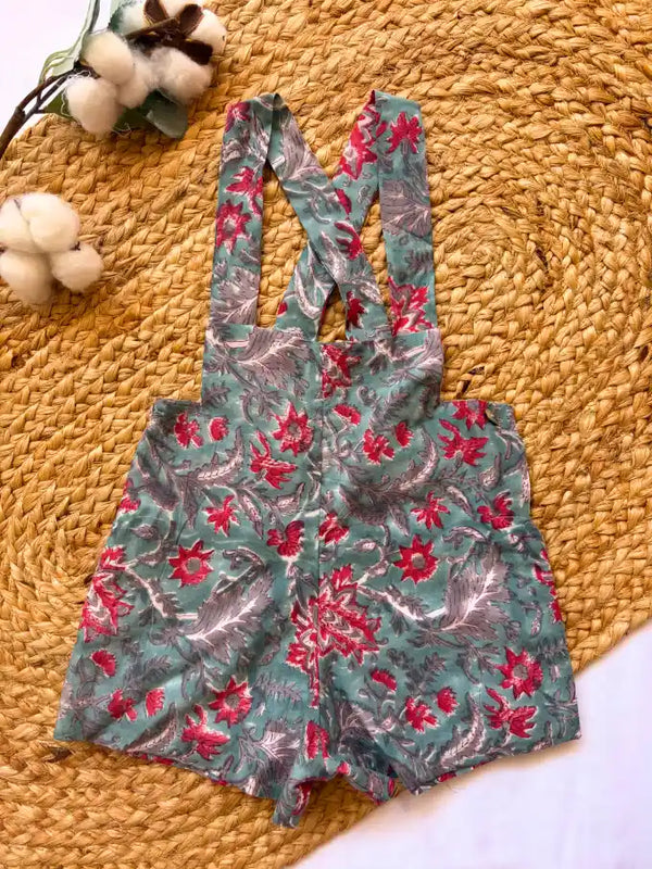 Pantalón con tirantes algodón estampado floral Colección Buganvilla | MICŪ baby