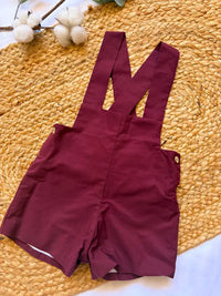 Pantalón con tirantes liso granate Colección Arándano | MICŪ baby