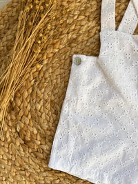 Pantalón con tirantes blanco bordado Azahar