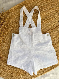 Pantalón con tirantes blanco bordado Azahar