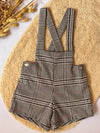 Pantalón con tirantes de cuadritos Sauce