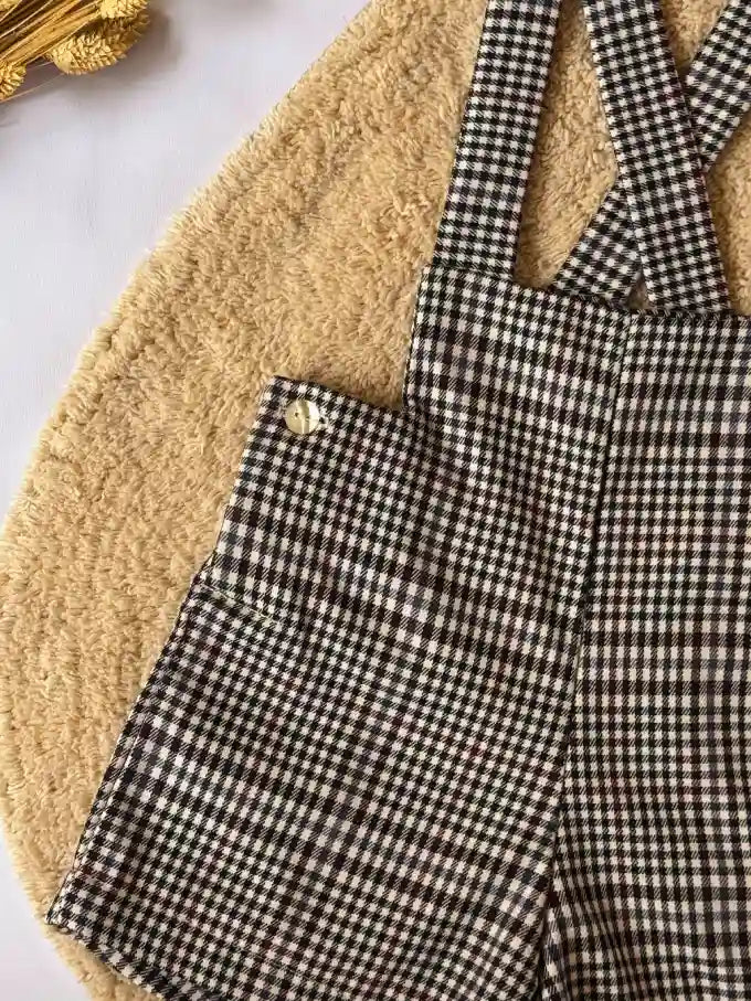 Pantalón con tirantes de cuadritos - Colección Sauce