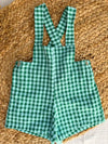 Pantalón con tirantes de cuadro vichy verde Petunia
