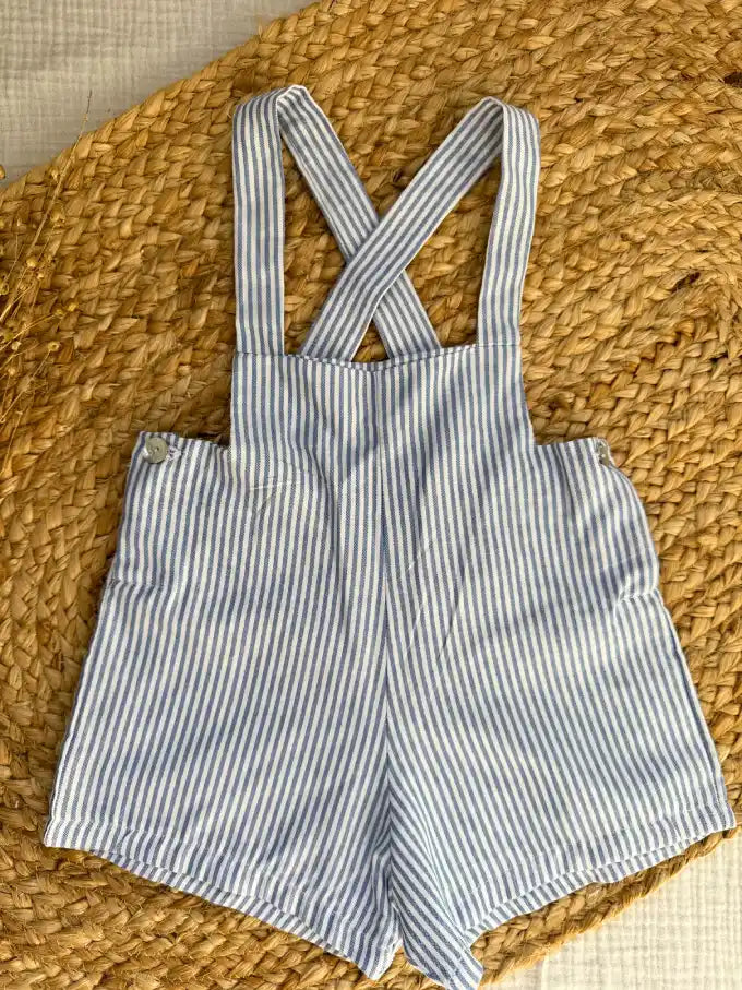 Pantalón con tirantes de rayas azul Nenúfar