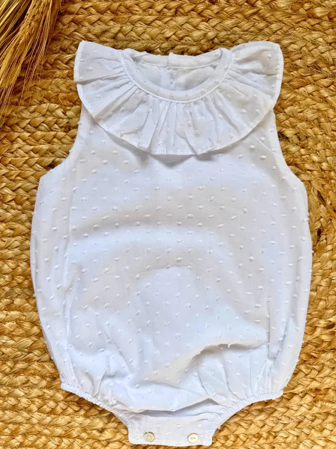 Pelele de manga sisa de plumeti blanco Cala