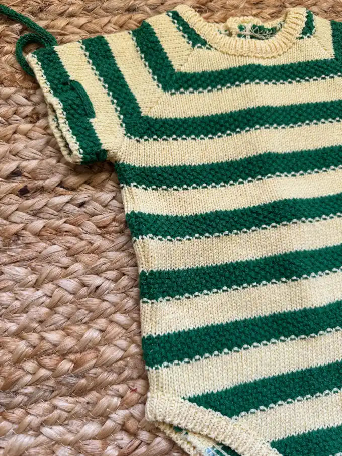 Pelele de punto de rayas verdes Menta