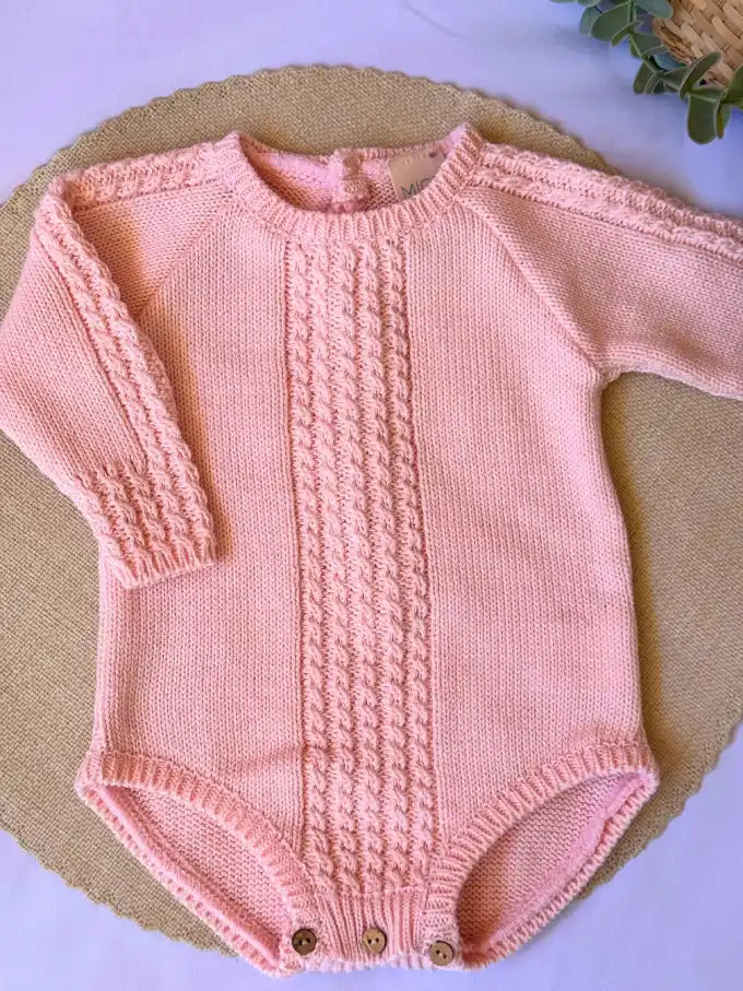 Pelele de punto rosa - Colección Alegría