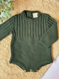 Pelele de punto verde - Colección Musgo