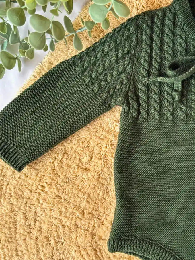 Pelele de punto verde - Colección Musgo