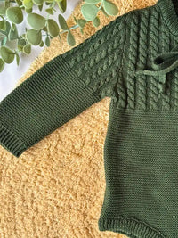 Pelele de punto verde - Colección Musgo
