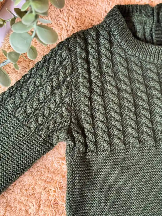 Pelele de punto verde - Colección Musgo