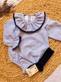 Pelele de rayas azules Coleccion Nenúfar | MICŪ baby