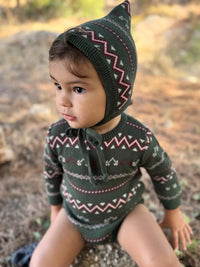 Punto jacquard verde - Colección Acebo