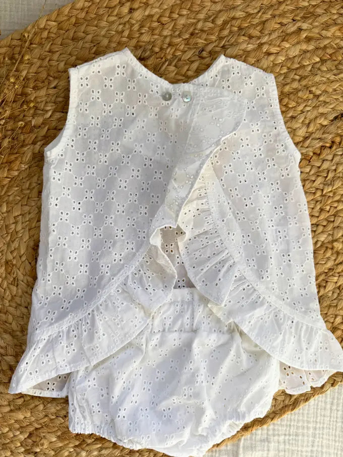 Vestido con braguita blanco bordado Azahar