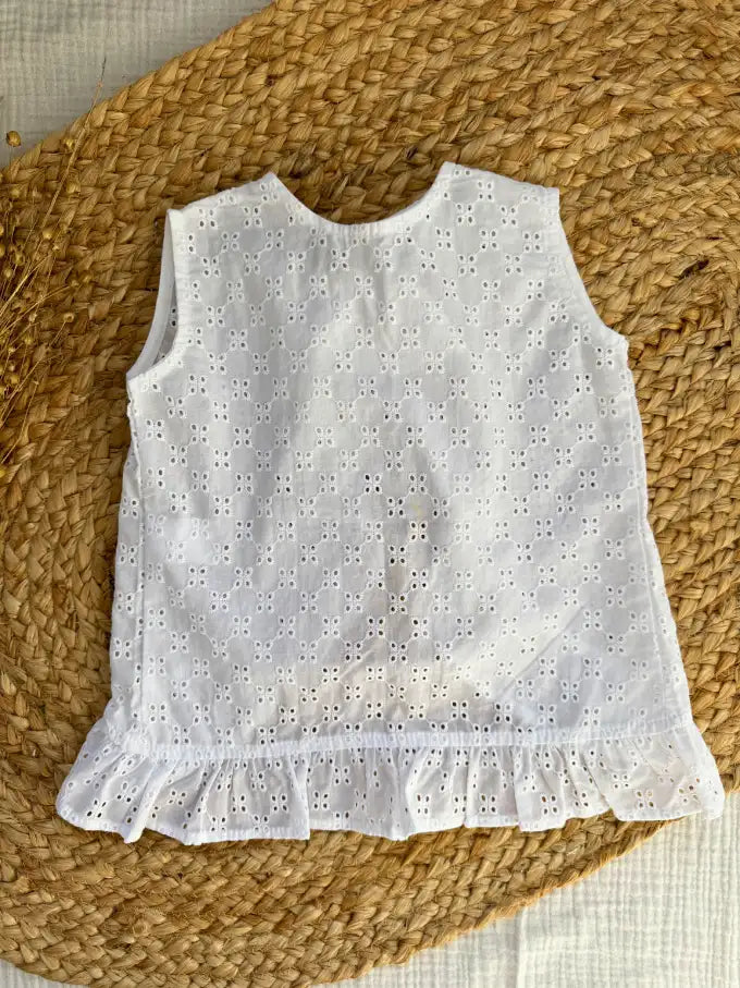 Vestido con braguita blanco bordado Azahar