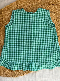 Vestido con braguita de cuadro vichy verde Petunia