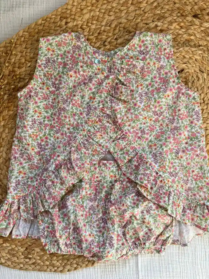 Vestido con braguita de flores naranjas Tulipán