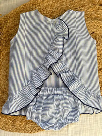 Vestido con braguita de rayas azul Nenúfar