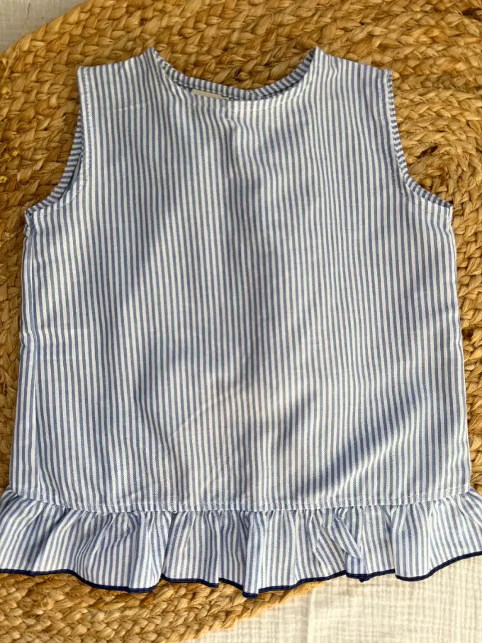 Vestido con braguita de rayas azul Nenúfar