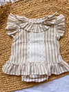 Vestido de rayas beige Espiga