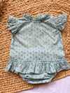 Vestido verde agua con flores Iris