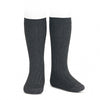 Calcetines altos básicos canalé Cóndor (Antracita)