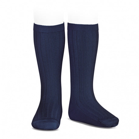 calcetines altos basicos canale azul marino Cóndor | MICŪ baby